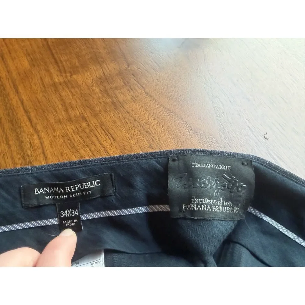 Banana Republic Men's Modern Slim Italian Marzotto Wool Dress Pants - Size 34x34